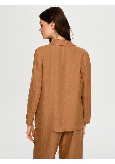 %100 Keten Astarsız Blazer Ceket S26ckt015 Us26ckt01535 Camel