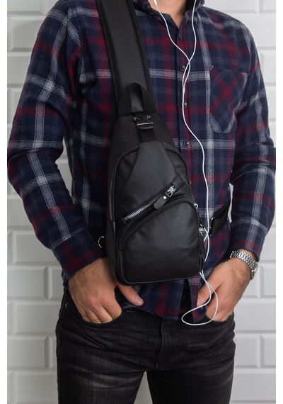 NEWİSH POLO BODY BAG ÇAPRAZ SIRT ÇANTASI USB KABLO ÇIKIŞLI-YIKAMA