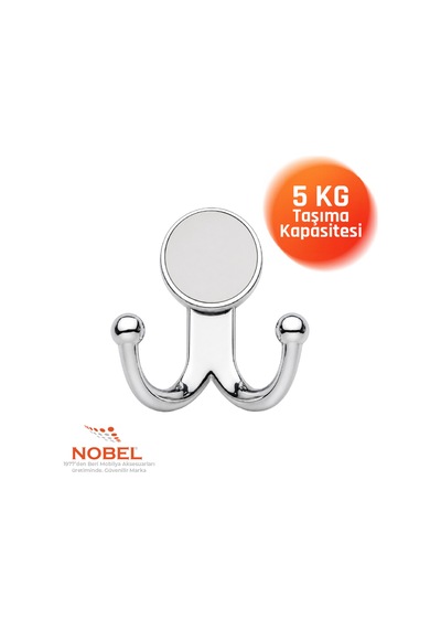 Mi Sket Askı, Metal Vestiyer Askısı, Krom , Duvar Ve Dolap Askılığı 5'li Set Vidalı