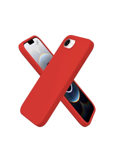 Apple iPhone 17e Uyumlu Içi Kadife Lansman Kılıf Ve Seramik Tam Kaplayan Cam Ekran Koruyucu Kırmızı