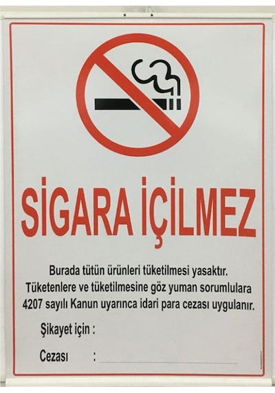 Sigara Içilmez Çıtalı 35x50 Cm Çıtalı