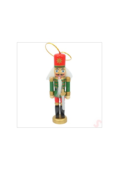 Kurşun Asker, Ahşap Fındıkkıran 13cm - Kılıçlı Yeşil