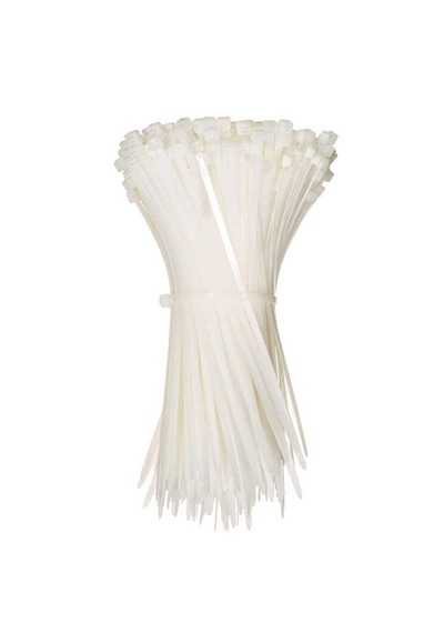Beyaz Cırt Plastik Kelepçe 30 Cm Kablo Bağı - 3.6x300mm 100 Adet