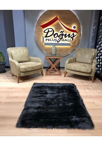 Doğuş Peluş Halı A Post Düz Kesim Siyah