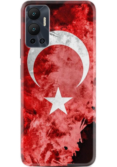 Infinix Hot 12 Kılıf Resimli Desenli Baskılı Silikon Şanlı Türk Bayrağı 1315