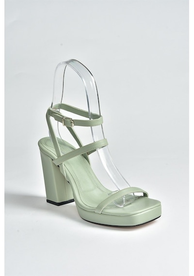 Fox Shoes Yeşil Kalın Topuklu Günlük Kadın Ayakkabı M282462709