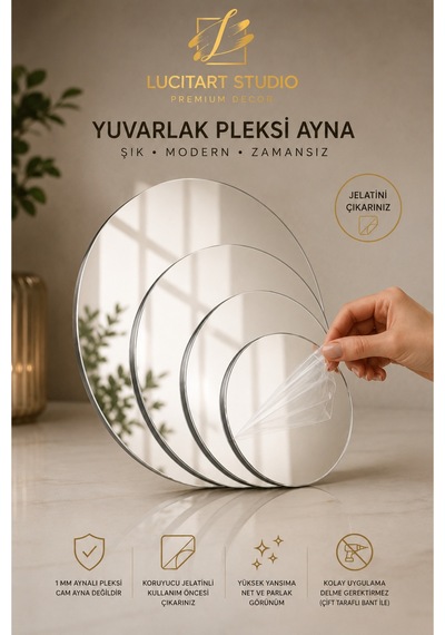 Lucitart 1 Adet Yuvarlak Dekoratif Pleksi Duvar Dekoru Kendinden Yapışkanlı 1 Mm Pleksi 9 Renk 10x10, 15x15, 20x20, 25x25, 30x30 Cm Altın Lucitart 1 Adet Yuvarlak Dekoratif Pleksi Duvar Dekoru Kendinden Yapışkanlı 1 Mm Pleksi 9 Renk 10x10, 15x15, 20x20, 25x25, 30x30 Cm Altın