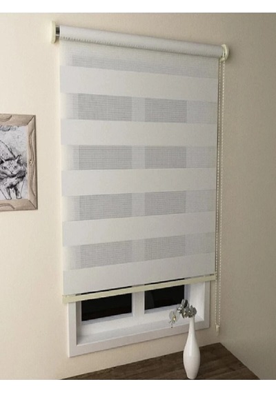Beyaz Düz Stor Zebra Perde 220 X 240 Ekru