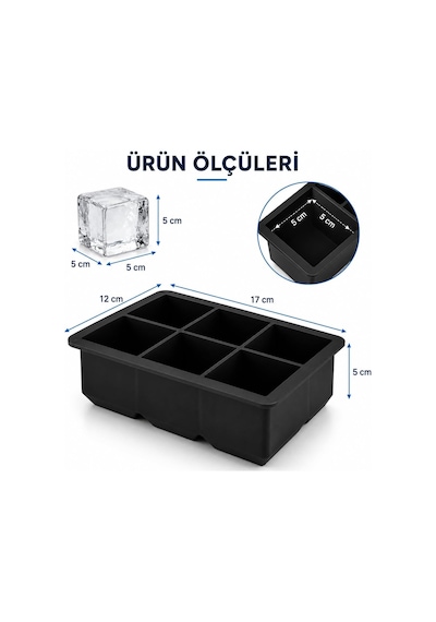 Kare Buz Kalıbı Çok Amaçlı Buz Küpü Kalıbı Kare Buz Küpü Kasesi 6 Bölmeli Kolay Serbest Bırakma Kahve Ev Yapımı Dondurucu İçin Buz Kalıpları 2 Adet Çok Renkli
