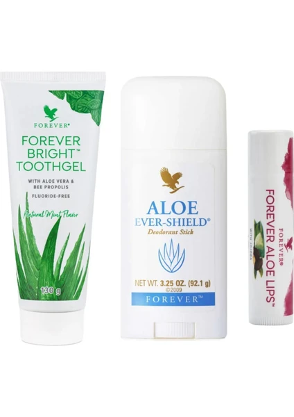 Forever Ever Shild Rol-On Deodorant 92 G + Bright Toothgel 130 G + Aloe Vera Dudak Bakım Kremi