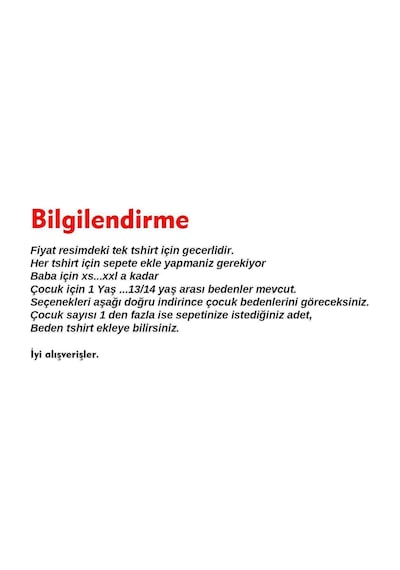 Bigman Little Man Baba Oğul Giyim Tişört Tekli Üründür Kombin Yapmak İçin 2 Adet Sepete Ekleyiniz Beyaz