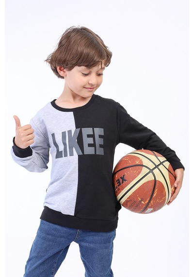 Toontoy Kids Toontoy Erkek Çocuk İki Renkli Baskılı Sweatshirt Bordo