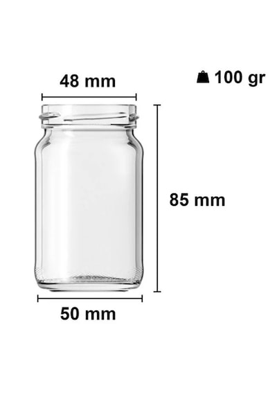 4 Adet 105 Ml Baharatlık Mama Şekerleme Çok Amaçlı Metal Kapaklı 105 Cc Kısa Cam Kavanoz Siyah