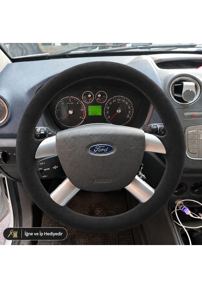 Ford Connect Direksiyon Kılıfı Alcantara Süet Monza Black Serisi Siyah 2006-2013