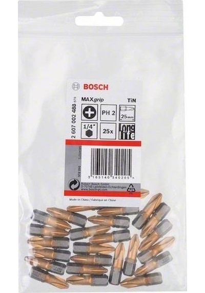 Bosch MaxGrip PH2x25 mm 25'li Vidalama Ucu - 2607002488