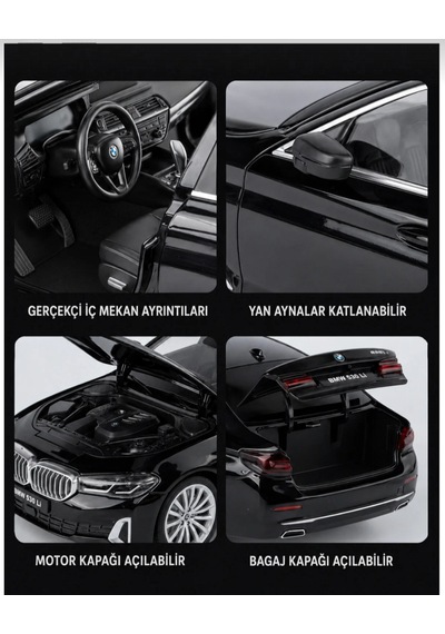 Hmb 1:18 Bmw 530lci Siyah Lisanslı Diecast Metal Model Araba