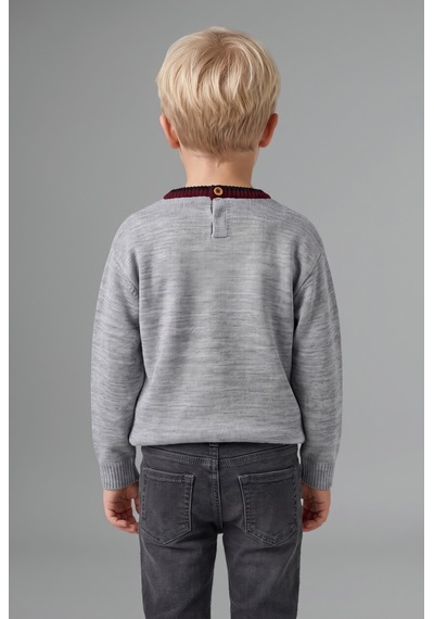 Defacto Oversize Basic Araba Desenli Kazak Erkek Bebek H9286a526wngr400 Gri-gr400