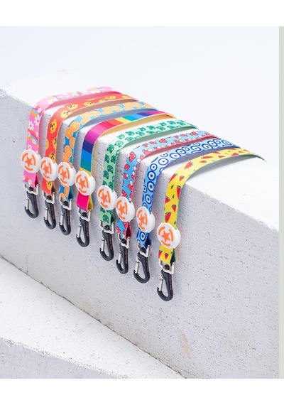 Citrus Leash Narenciye Desenli Kedi Köpek Sevk & Gezdirme Kayışı Köpek Uzatma Tasması-1,5cm Turkuaz
