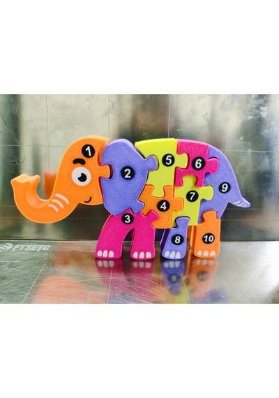 3d Baskı Numaralı Fil Puzzle - Rakam Sıralama Ve Eşleştirme Oyuncağı