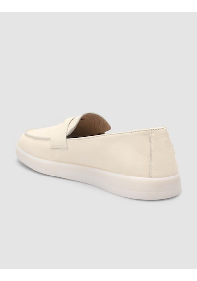 %100 Hakiki Deri Bej Kadın Loafer Bej