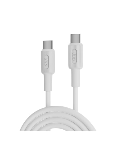 Juo JCBS61 60w Usb Type-c To Type-c Silikon Hızlı Şarj Ve Data Kablosu Beyaz 1 Metre