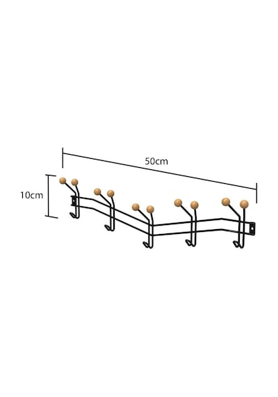 Teknotel Ahşap Boncuklu 15'li Duvar Askısı Mat Siyah Mg085 Siyah