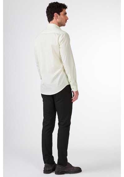 Dufy Yeşil Erkek Slim Fit Desenli Brent Yaka Uzun Kol Gömlek - 102564 Yeşil