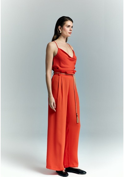Kemer Detaylı Pantolon - Oranj-137256 Oranj