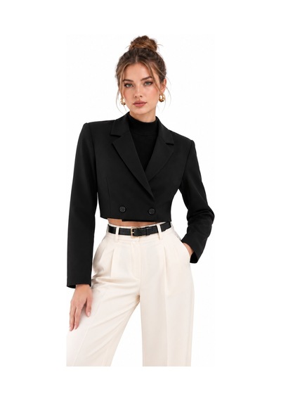 Saade Bordo-siyah Kadın Regular Fit Kruvaze Kapama Dokuma Crop Blazer Ceket -şık & Spor 2li Paket Bordo - Siyah Saade Bordo-siyah Kadın Regular Fit Kruvaze Kapama Dokuma Crop Blazer Ceket -şık & Spor 2li Paket Bordo - Siyah