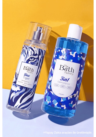 3 İn 1 Duş Jeli 400 Ml + Blue Tiger Vücut Spreyi 200 Ml Set Odunsu