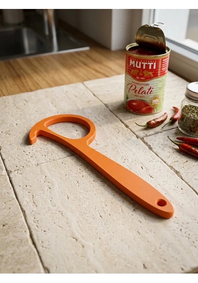 3d Baskı Kulplu Konserve Açacağı Pratik Kola Çekilen Kapak Açma Aparatı Mutfak Açacağı - Turuncu
