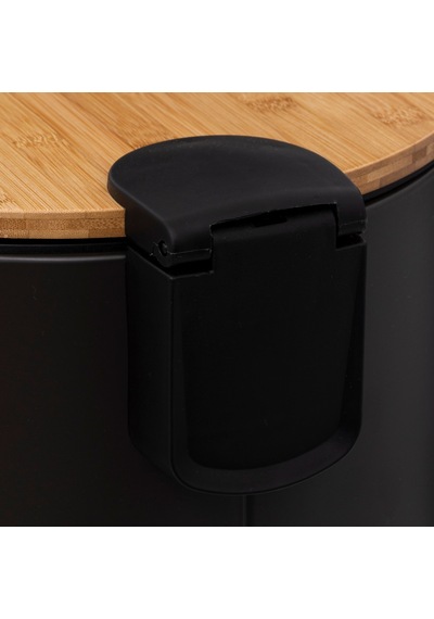 5five Çöp Kovaları Simply Smart Bambou 30 Lt Metal Siyah