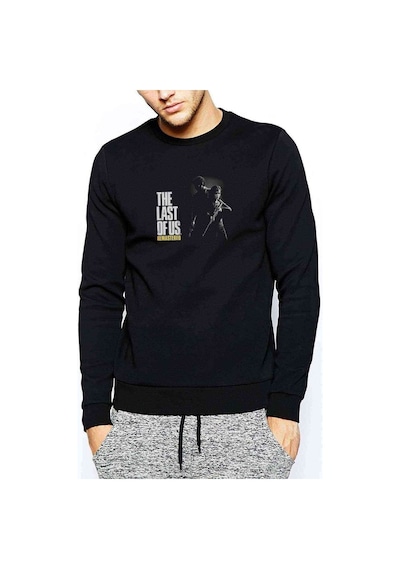 The Last Of Us Remastered Baskılı Siyah Erkek Örme Sweatshirt (530969259)