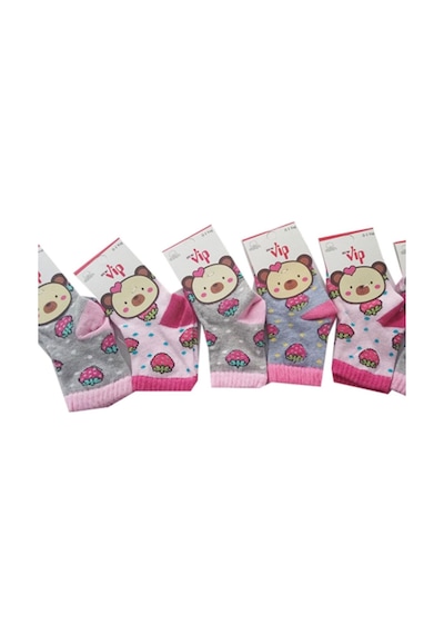 Hepsine Rakip Lababy Renkli Desenli Kız Bebek Soket Çorap 6 Lı Paket Çok Renkli