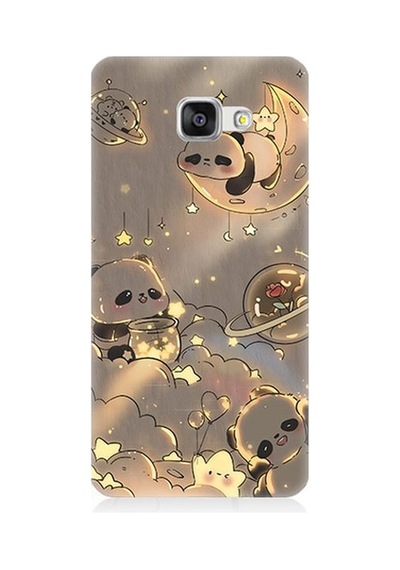 Samsung Galaxy A7 2016 Uyumlu Panda Ve Gezegenler Desenli Silikon Kılıf