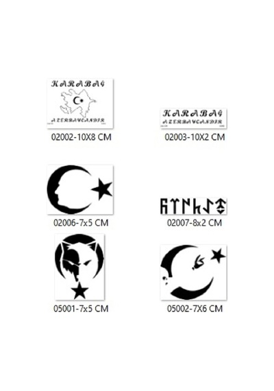 Airbrush Tattoo Azeri Türk Tasarımları Geçici Dövme Şablonu Seti Sadece Desen
