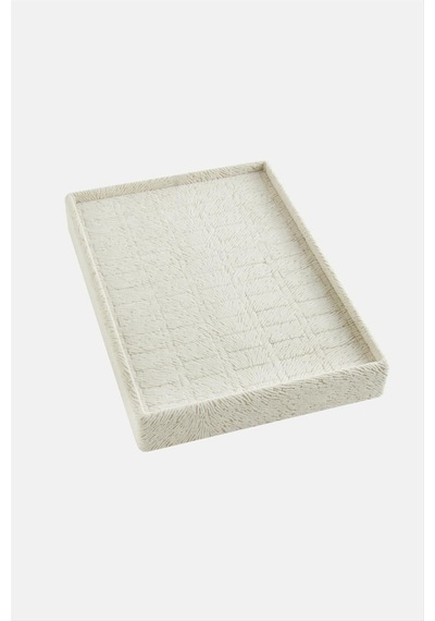 Dikey - 91 - Anfora Kumaş Batırmalı Yüzük Tablası - Nazblsmm - 17x23 Krem