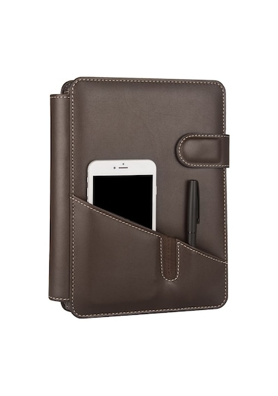 Organizer Ajanda Tarihsiz Kareli 4 Halkalı 20x26 CM - Kahve Kahverengi