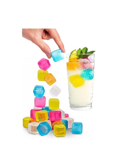 Buz Küpü 15 Adet Plastik Buz Küpü Soğutucu Çok Renkli