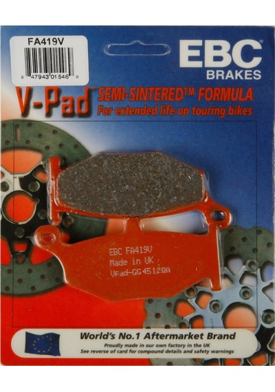 Ebc Fa419v 2006-2010 Suzuki Gsr 600 Uyumlu Arka Fren Balatası Yarı Sinterli Balata
