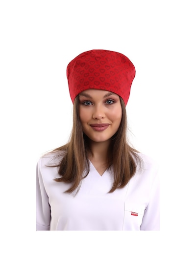 Kırmızı Küçük Kalp Desenli Cerrahi Bone - Doktor Bone-Standart-5308 Kırmızıkçk Kalp