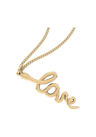 Chocli 18 Ayar Altın Kaplama Love Snake Kolye Siyah - Pembe
