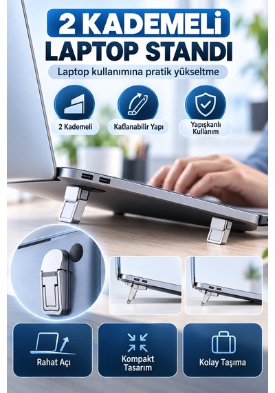 2 Kademeli Laptop Standı