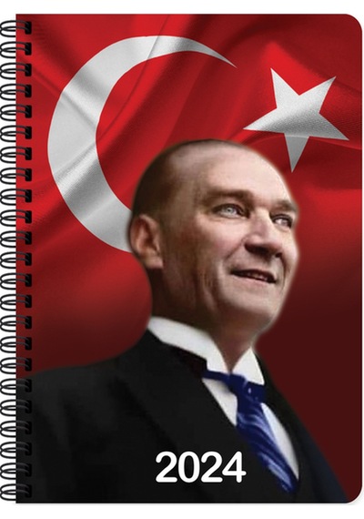 Keskin Atatürk Günlük Spiralli Ajanda 2024 Cumhurbaşkanı 17 24 Kırmızı