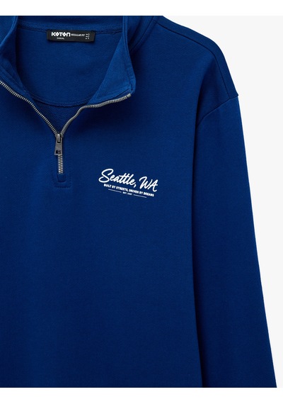 Koton Pamuklu Uzun Kollu Baskılı Yarım Fermuarlı Sweatshirt Saks 7wam70062mk Saks Mavi Koton Pamuklu Uzun Kollu Baskılı Yarım Fermuarlı Sweatshirt Saks 7wam70062mk Saks Mavi