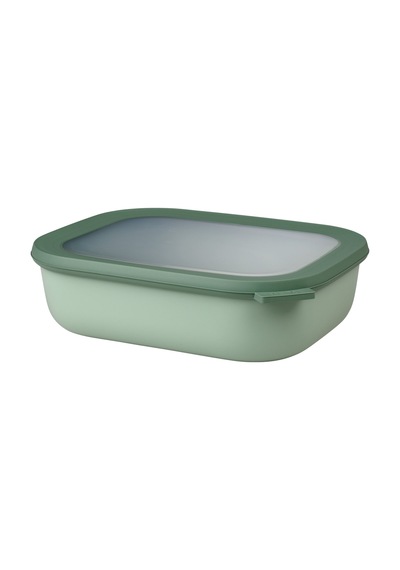 Multi Bowl Cirqula Rectangular Saklama Kabı 2000 Ml Yeşil-7521 Çok Renkli