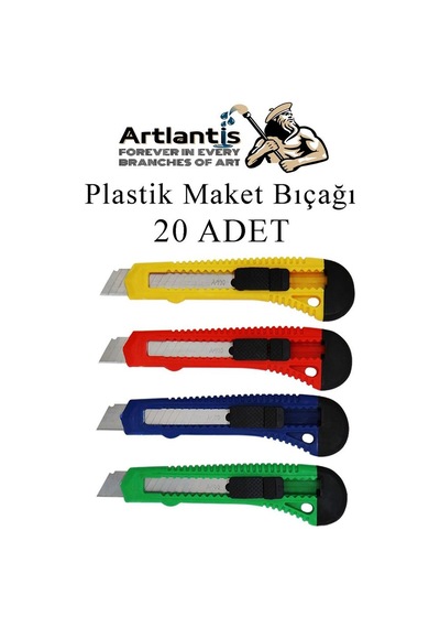 Maket Bıçağı Plastik Büyük Boy 20 Adet 18 Mm Plastik Falçata Bıçağı Büyük Boy