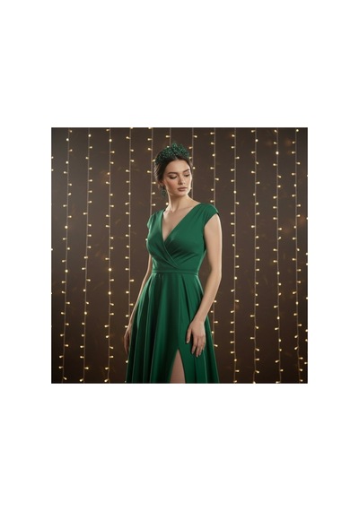Majestic Blossom Crown - Gelin Kına After Taç Ve Küpe Yeşil - 797153335 Yeşil