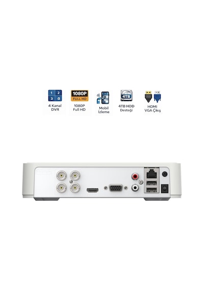 Ds-7104hghı-m1 4 Kanal Dvr H.265 Pro+ Güvenlik Kayıt Cihazı