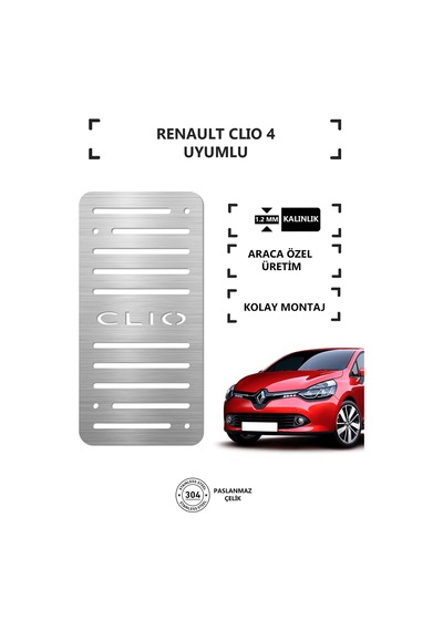 Renault Clıo 4 Ayak Dinlendirme Pedalı Krom Ayak Dayama Pedalı